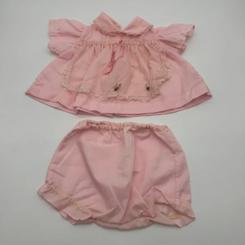 Pink Lace Pleated Top & Bloomer Set Baby Girls Approx US 18 Months